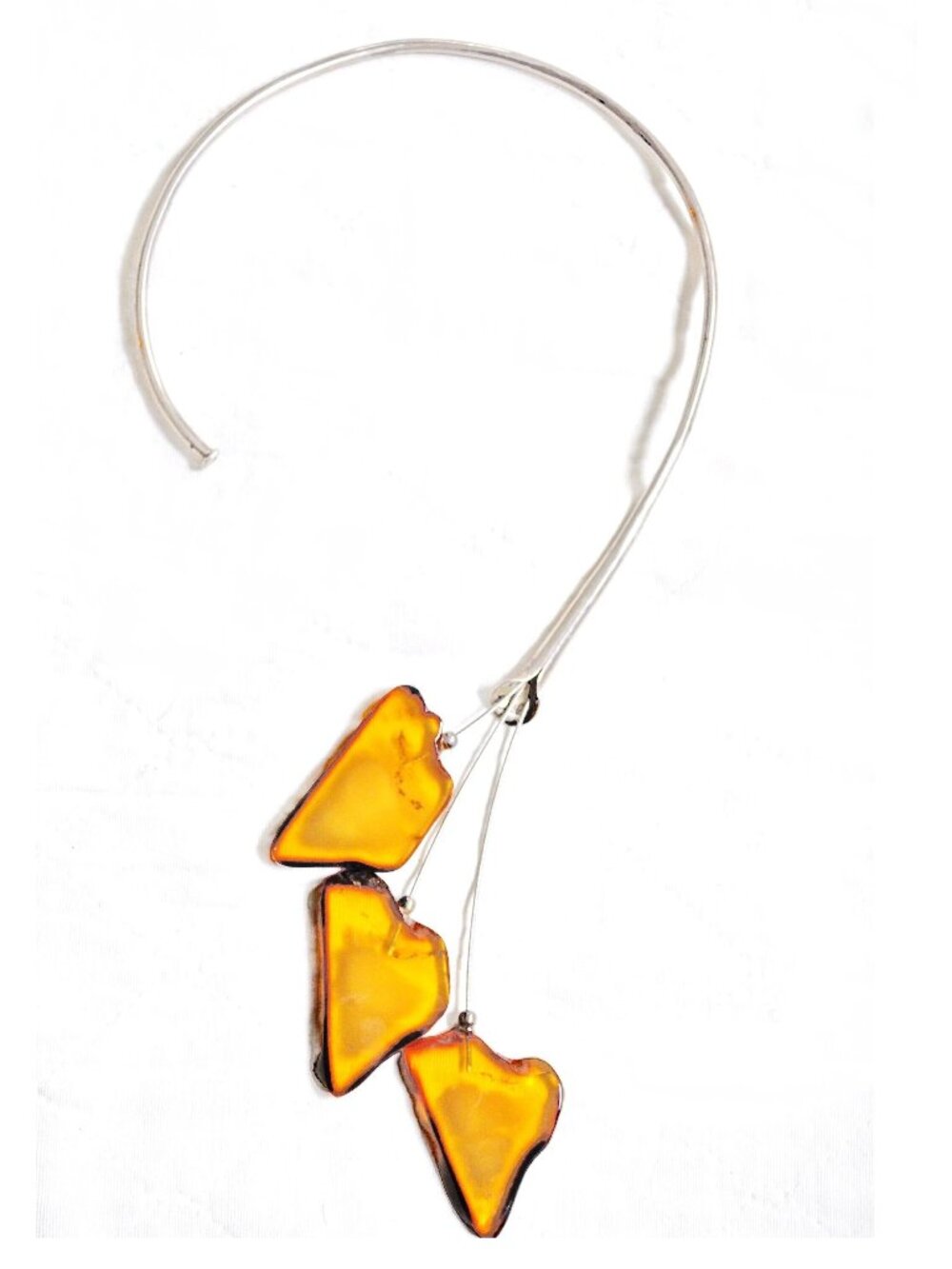 MCM Baltic Amber Rough Edge Necklace with Shepherds Hook Neck Wire